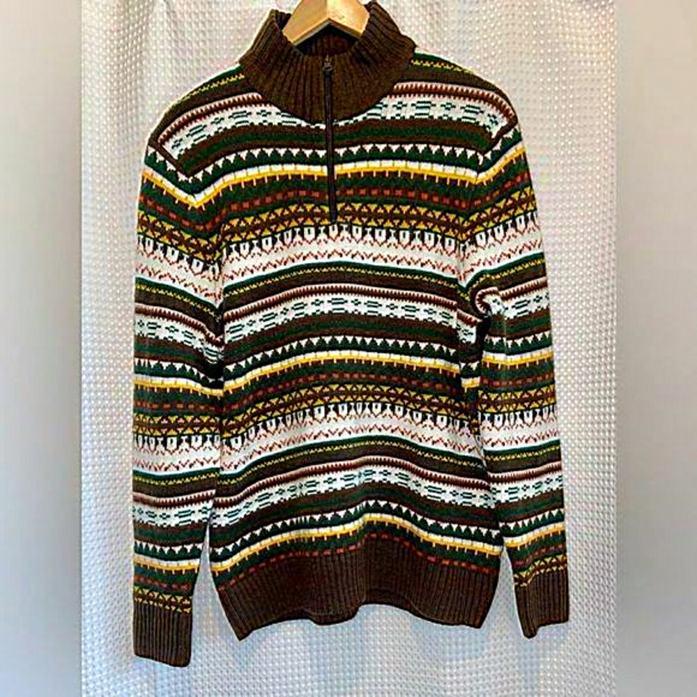 2/40$ Men’s Vintage‎ Mountain Ridge 1/4 zip knit sweater size large